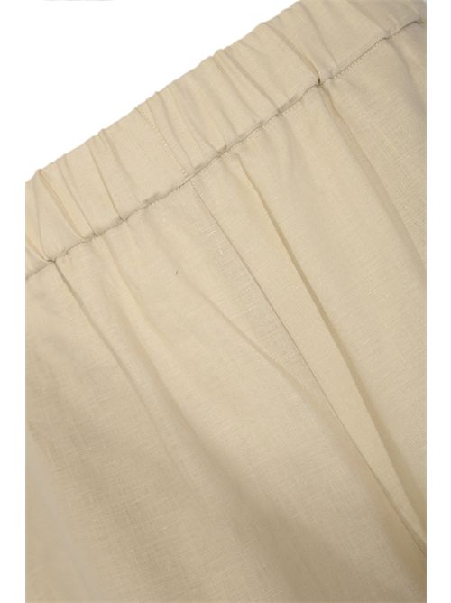 Pantalone MMLCANNETI in lino Latte MM Max Mara | 2616131028600011